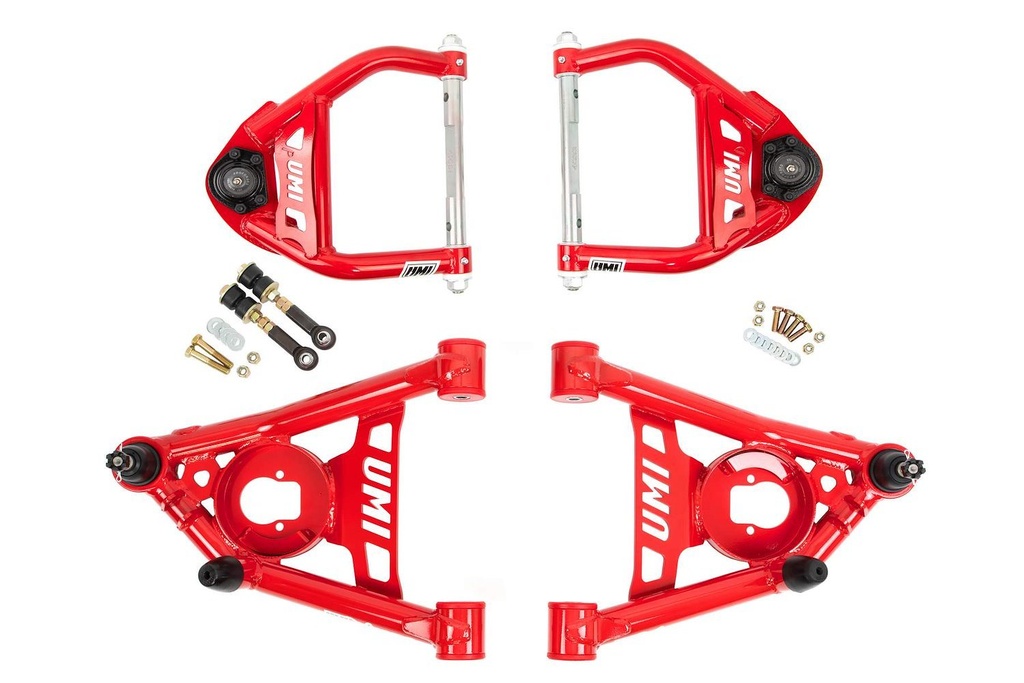 UMI Performance 403133-R: 403133-R Upper & Lower A-Arm Kit for 1964-1972 GM A-Body [Red]
