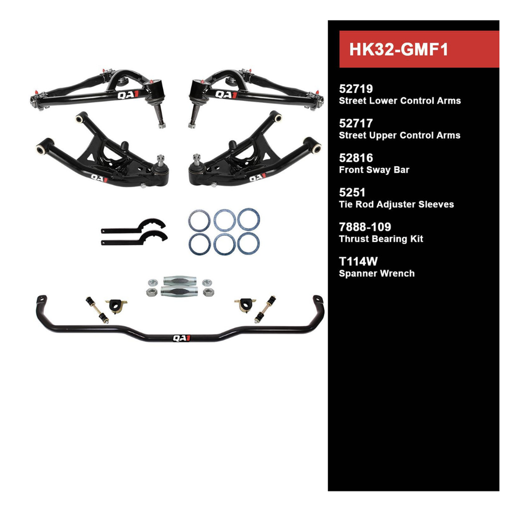 HK32-GMF1 LEVEL 2 FULL VEHICLE HANDLING KIT, 67-69 GM F-BODY, W/O SHOCKS QA1