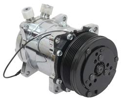 OER AC9560C: AC9560C Sanden 508 Style A/C Compressor w/ 6-Rib Serpentine Clutch Pulley, Chrome Finish, SD508/SD5H14
