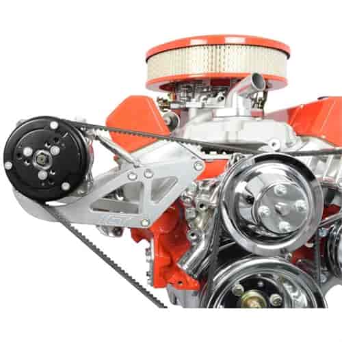 ICT Billet 551775: Billet A/C Compressor Bracket Kit for Small Block Chevy with Long Water Pump