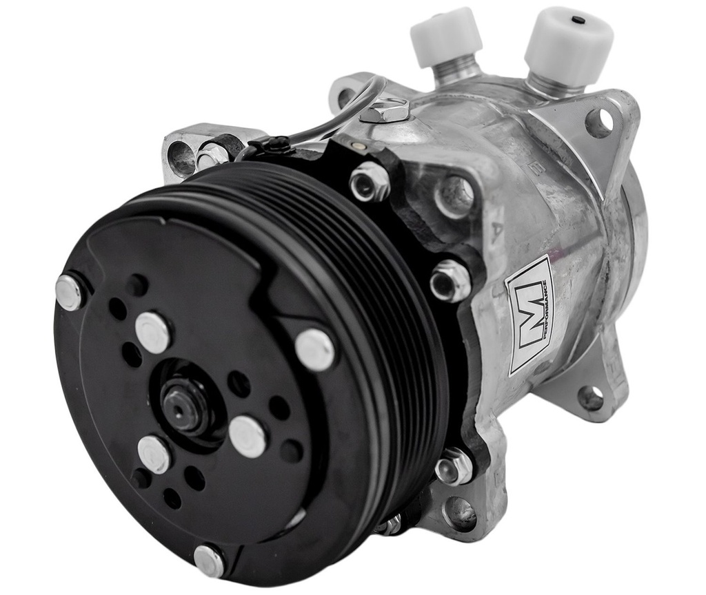 March Performance P2413-04: P2413-04 Ultra Series Sanden 508 Air Conditioning Compressor, Cast Finish, Aluminum, 6-Groove Serpentine Clutch, R-134a