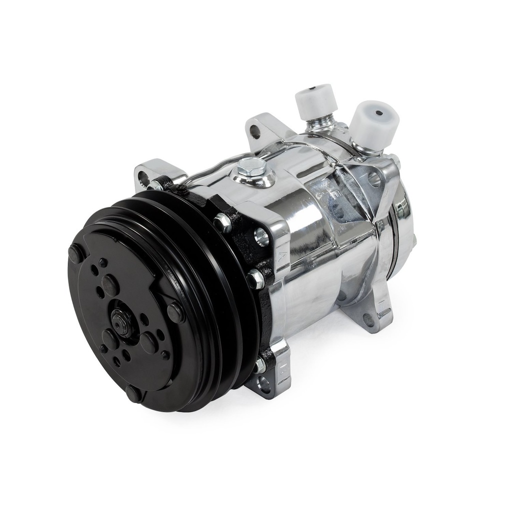 Top Street Performance HC5001C: HC5001C A/C Compressor, Sanden 508 R134, V-Belt, Chrome w/ Black Clutch