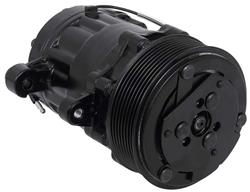 OER AC7178B: AC7178B Sanden 706 Style "Peanut" A/C Compressor w/ 8-Rib Serpentine Clutch Pulley - Black Finish - SD7B10