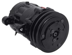 OER AC7170B: AC7170B Sanden 706 Style "Peanut" A/C Compressor w/ 2-Groove V-Belt Clutch Pulley - Black Finish - SD7B10