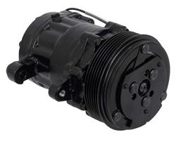 OER AC7176B: AC7176B Sanden 706 Style "Peanut" A/C Compressor w/ 6-Rib Serpentine Clutch Pulley - Black Finish - SD7B10
