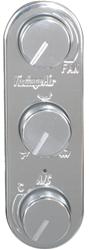 Vintage Air 491214-RVA: 491214-RVA Gen IV & Gen 5 ProLine 3-Knob Oval Vertical Control Panel with Polished Face & Knobs