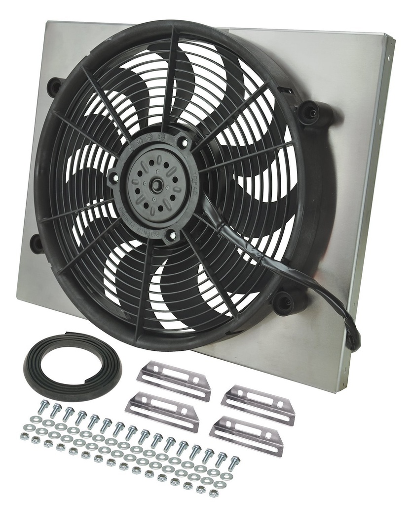 Derale 16823: Dual Speed Electric Puller Fan with Aluminum Shroud Universal Fit