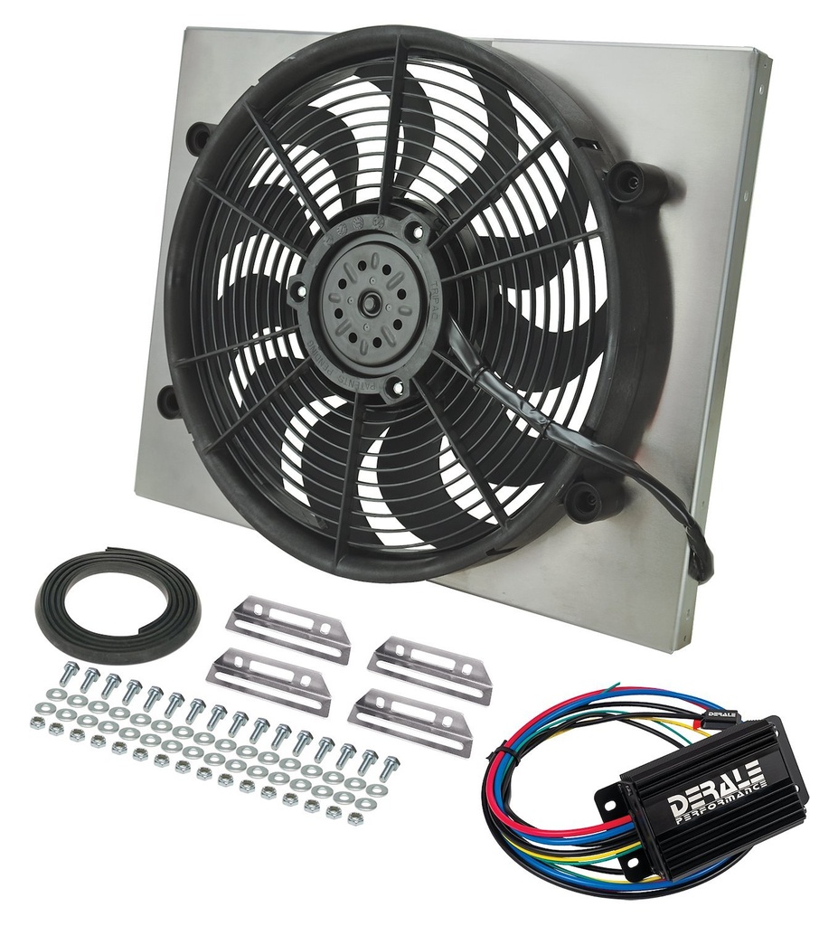 Derale 66823: Multi-Speed Puller Fan With PWM Controller In Aluminum Shroud Universal Fit
