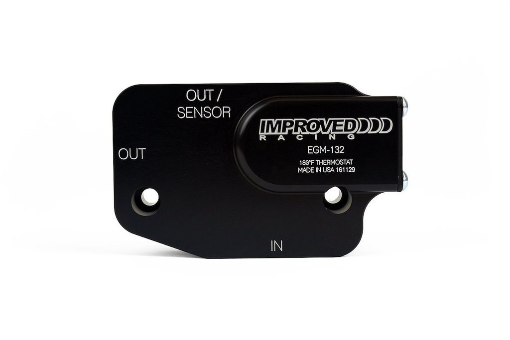 Improved Racing EGM-132-T4: EGM-132-T4 Oil Cooler Adapter with Thermostat, Chevy C7 Corvette LT1/LT4/LT5, 180-degrees F