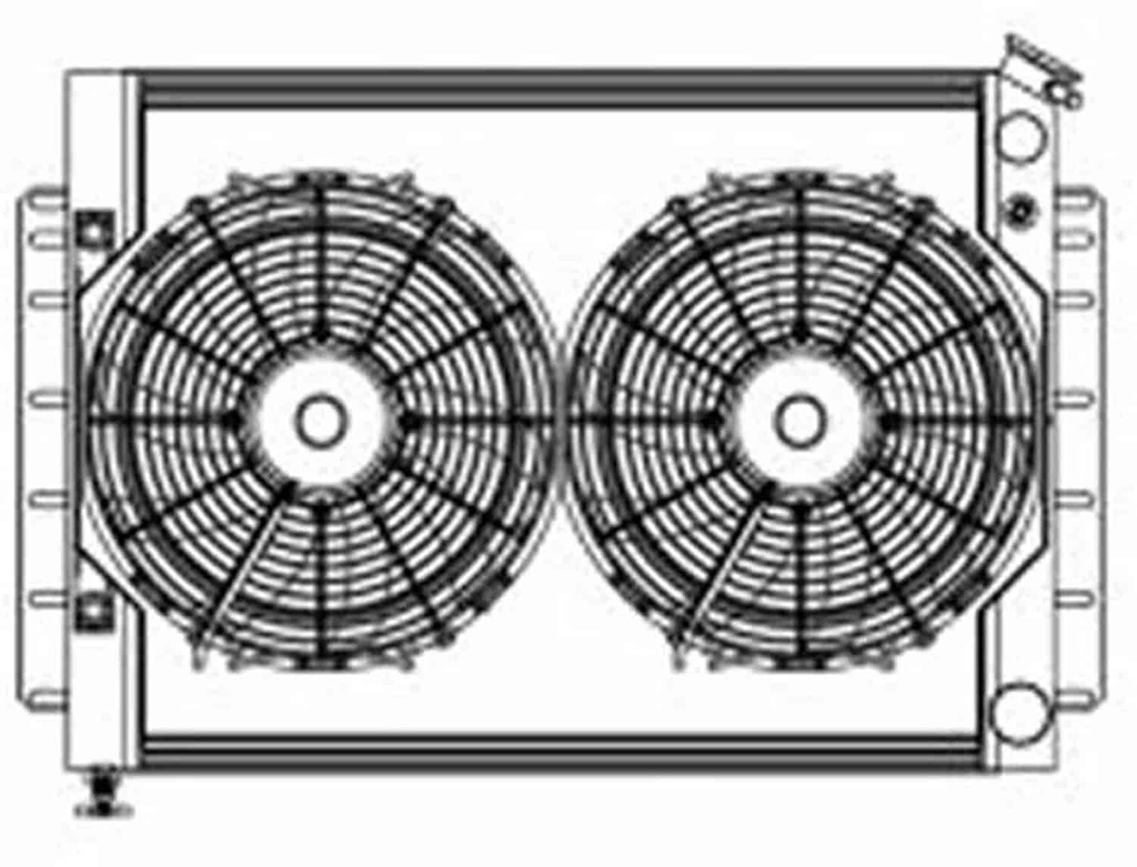 Griffin Radiators CU-70016-LS: PerformanceFit Radiator ComboUnit for LS Swap GM 1959-1970 B Body with Transmission Cooler