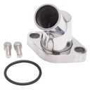 Edelbrock 4817: Polished Aluminum 45 Degree Thermostat Housing for Small Block Chevy, Big Block Chevy, Chevy 4.3L V6
