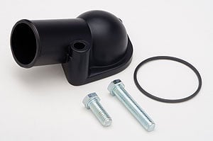 Trans Dapt 8634: Powdercoated Water Neck 1966-75 Small Block Chevy V8