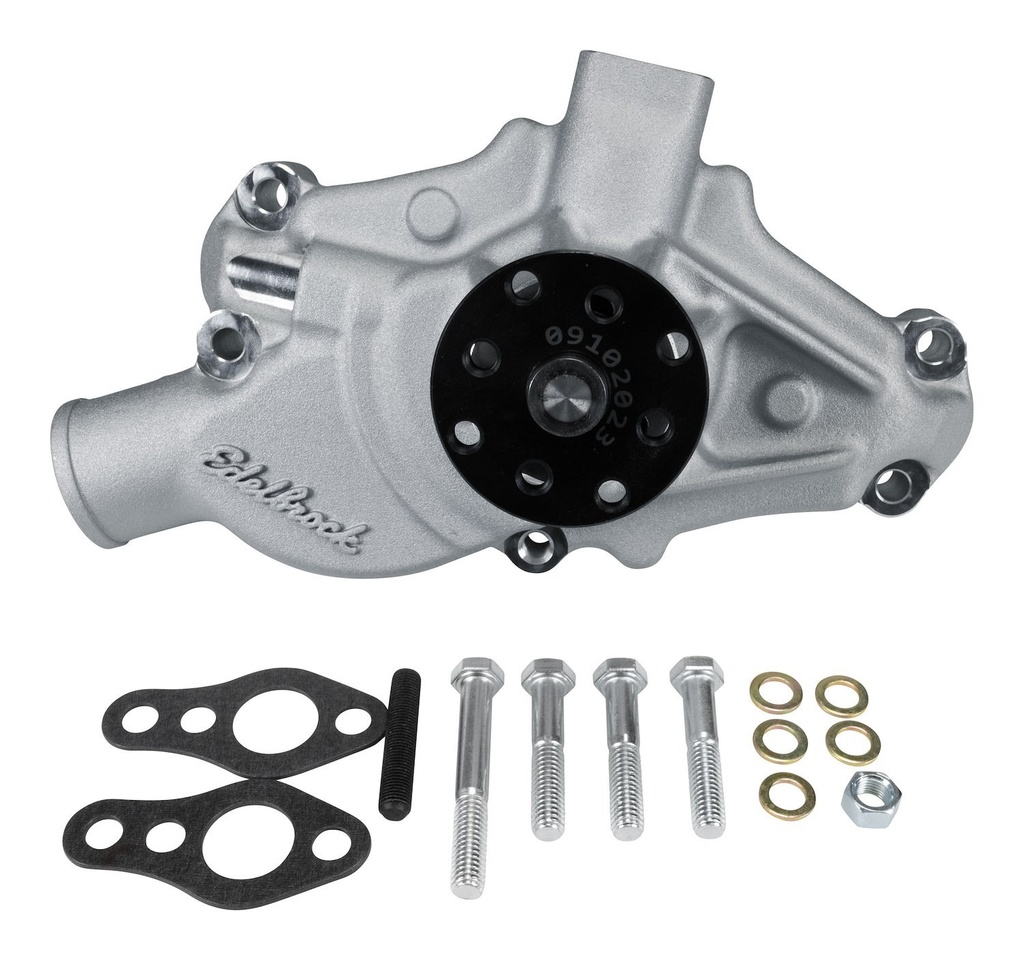 Edelbrock 88120: 88120 Water Pump for Small-Block 1971-82 Corvettes in Satin Finish (Short)