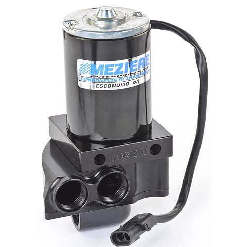 Meziere WP137S: Mini Inline Electric Water Pump Dual Outlets (Inlet Port Swivels 360-degrees)