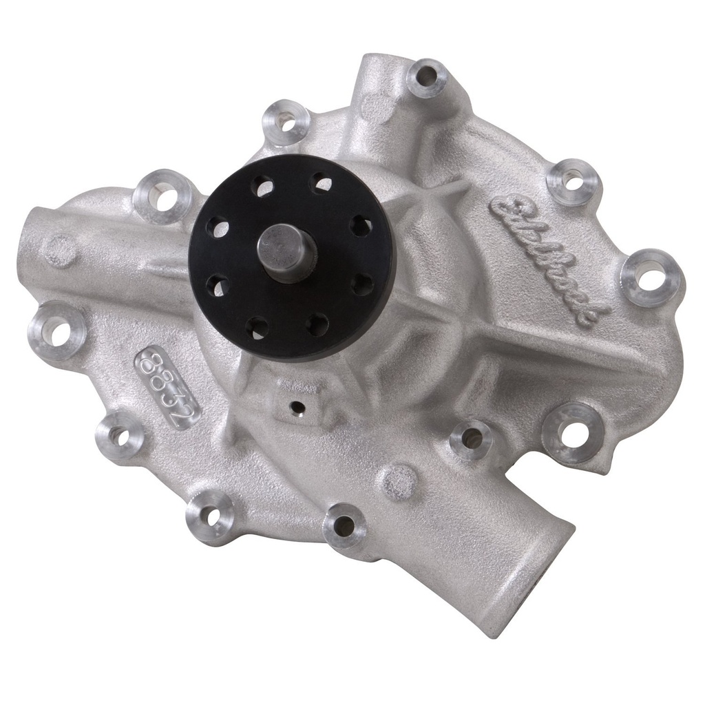 Edelbrock 8832: Victor Series Satin Aluminum Water Pump for 1973-1991 AMC/Jeep 304-360-401 with Long Style Pump