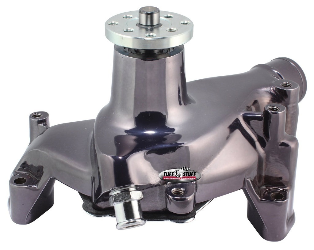 Tuff Stuff 1448NA7: SuperCool Water Pump Black Chrome 1969-93 Small Block Chevy