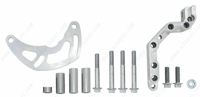 ICT Billet 551177LS0-1: Low Mount Alternator Bracket for GM LS Engines w/Corvette Crank Pulley Spacing and Electric or Remote Water Pump or Motor Plate