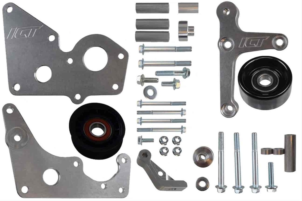 ICT Billet 551769-1: 551769-1 Low Mount Alternator, Power Steering Pump Brackets Compatible with LS Corvette LSX LS1 LS3 LS2