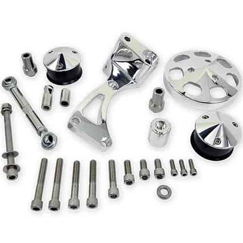 Billet Specialties FM1320PC: Serpentine Conversion Top Mount A/C Add-on Kit Small Block Chevy
