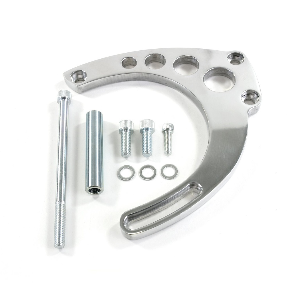 Top Street Performance JM9133P: JM9133P Alternator 10SI Bracket, Aluminum BBC Mid-Mount Long Water Pump, Polished