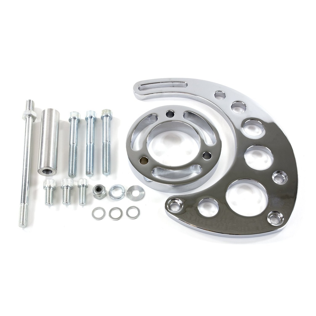 Top Street Performance JM9123C: JM9123C Alternator 10SI Bracket, Aluminum BBC High-Mount Long Water Pump, Chrome