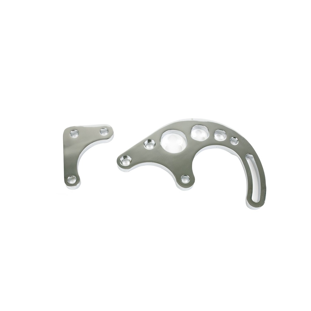 Top Street Performance JM9105-1C: JM9105-1C Power Steering Saginaw Bracket, Aluminum SBC LWP 2-Piece, Chrome