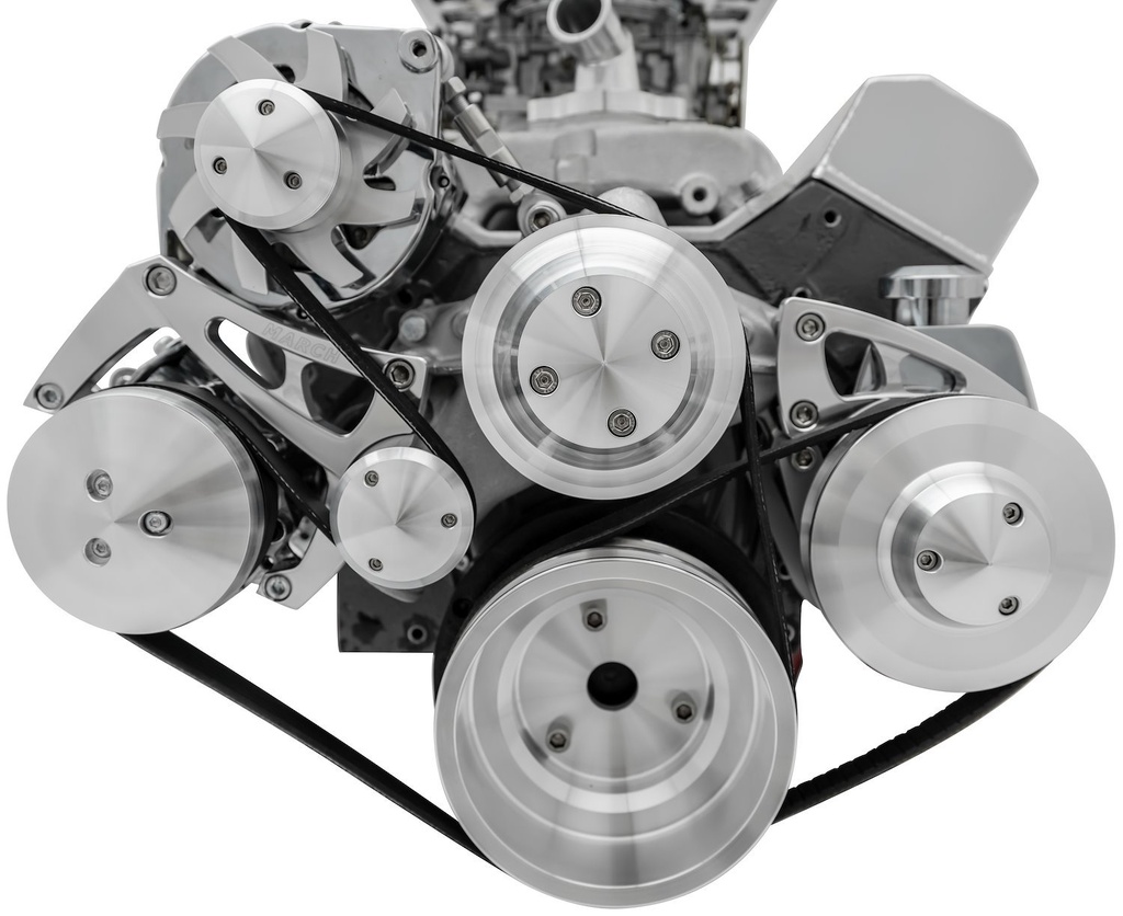 March Performance 22072: 22072 Small Block Chevy Ultra Serpentine Conversion System (AC/PS/ALT)