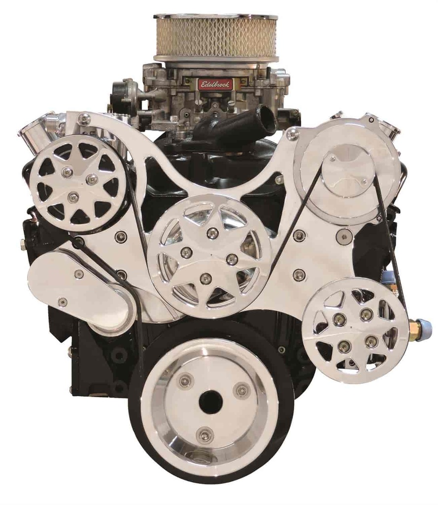 All American Billet FDS-SBC-101: Serpentine Belt Front Drive System Small Block Chevy
