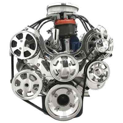 Billet Specialties 13600: SB-Ford Tru Trac Serpentine Systems with Power Steering, with A/C