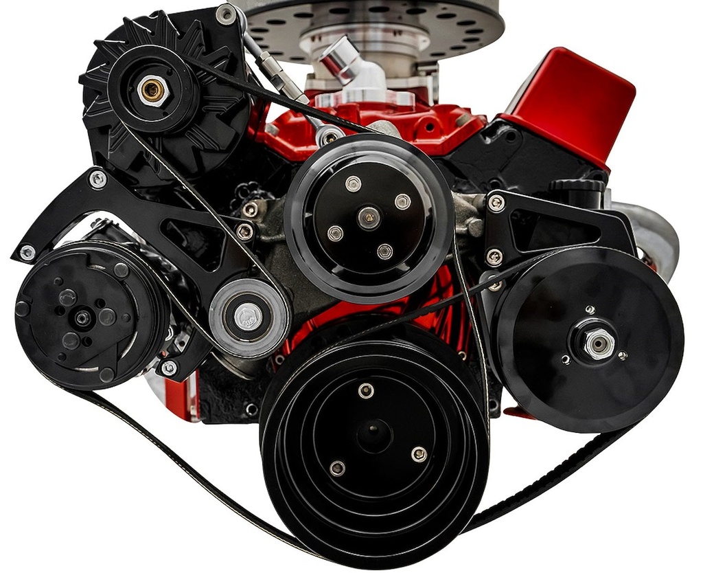 March Performance 21690-08: 21690-08 Small Block Chevy Black Sport Track Serpentine Conversion (AC/PS/ALT)