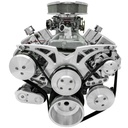 March Performance 21150: 21150 Small Block Chevy Clear Powder-Coat Style Track Serpentine Kit (AC/PS/ALT)