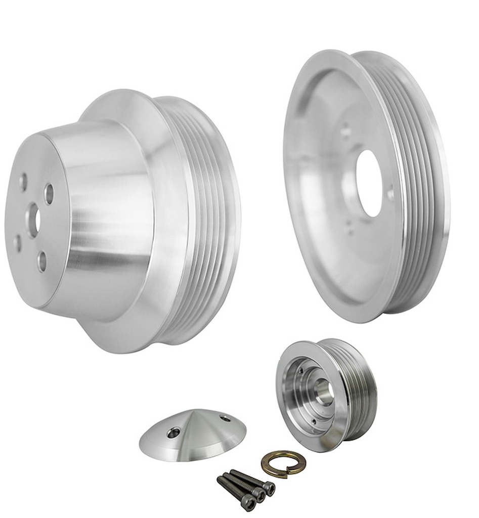 March Performance 7670: Serpentine Conversion Pulley Set - High Water Flow Ratio Big Block Chevy
