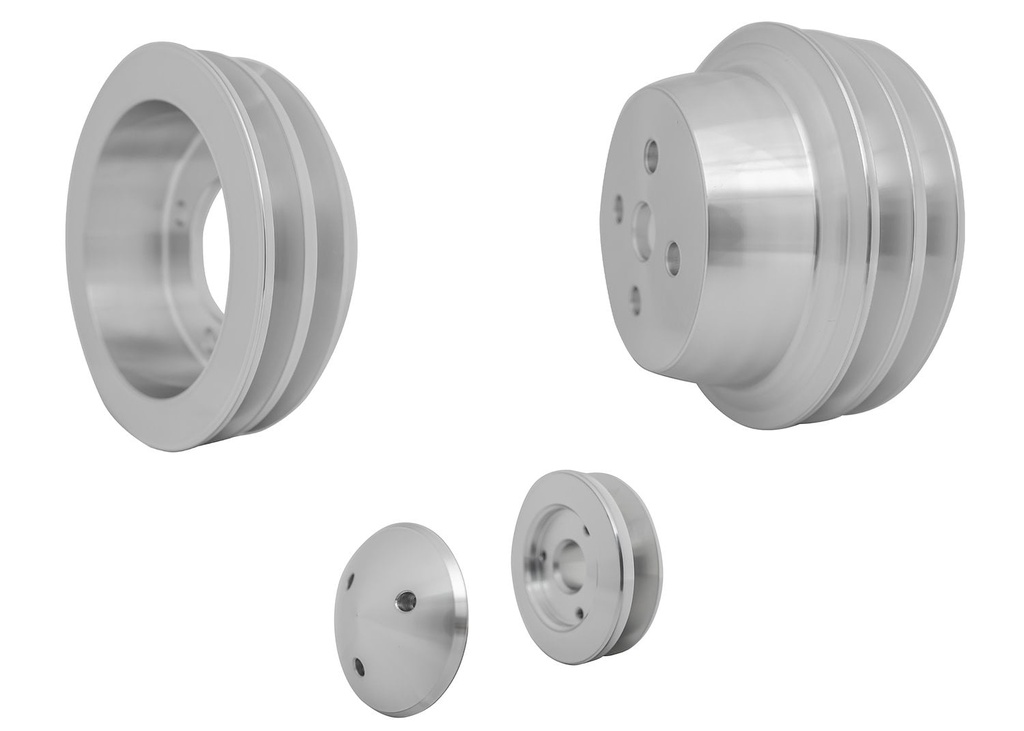 March Performance 1637: 1637 Small Block Ford V-Belt Pulley Kit - High Flow - 2V - Bolt - Late