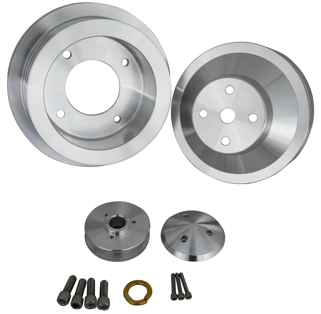 March Performance 13050: Pontiac V-Belt Pulley Kit - Performance Series 1969-Up Pontiac 350-400, 428, 455