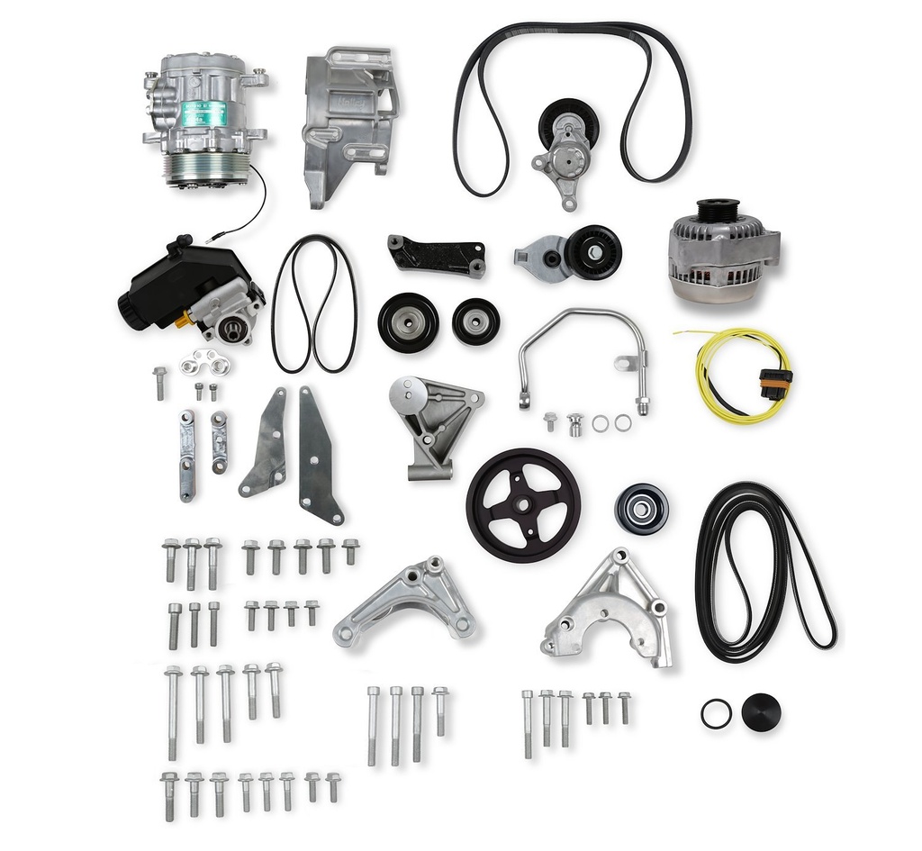 Holley 20-163: 20-163 Low-Mount Complete Accessory Drive Kit GM Supercharged Gen III/IV LSA, LS