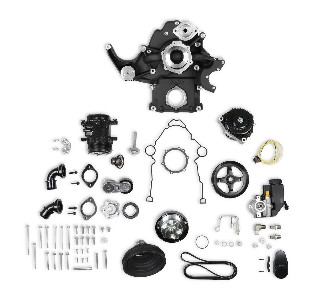 Holley 20-291BK: 20-291BK Gen III Hemi Mid-Mount Complete Accessory Drive Kit [Engines with VVT]