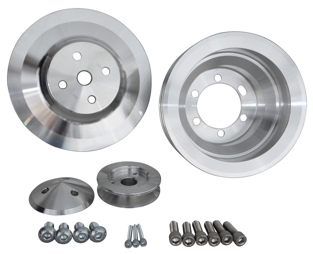 March Performance 10370: Performance Ratio V-Belt Pulley Set 2-Groove Crankshaft Pulley (Fluidampr Balancers w/Flat Face)