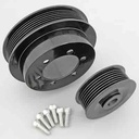 March Performance 10500-08: Alternator and Crank Pulley Kit 1991-2001 Dodge 3.9L, 1991-1997 Dodge 5.2L/5.9L - Black Finish