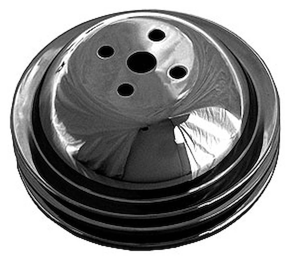 Trans Dapt 8615: Black Powder Coated Water Pump Pulley 1965-68 Short Water pump (OEM Style)