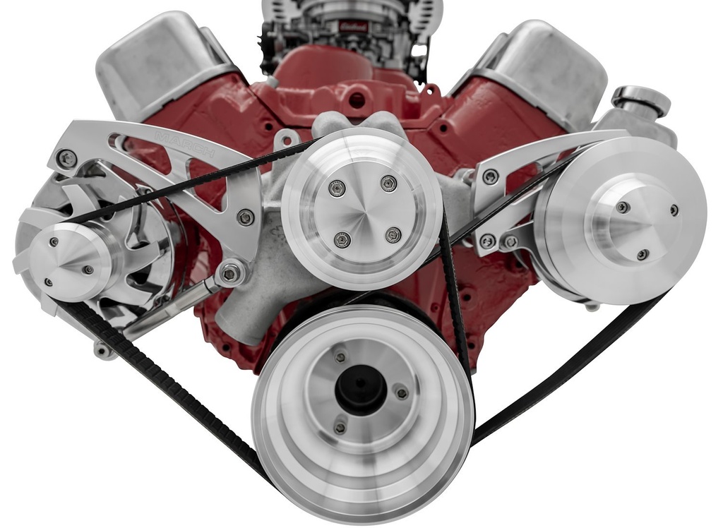 March Performance 23053: Ultra Series Extra High Mid-Mount Serpentine Belt Kit for Big Block Chevy
