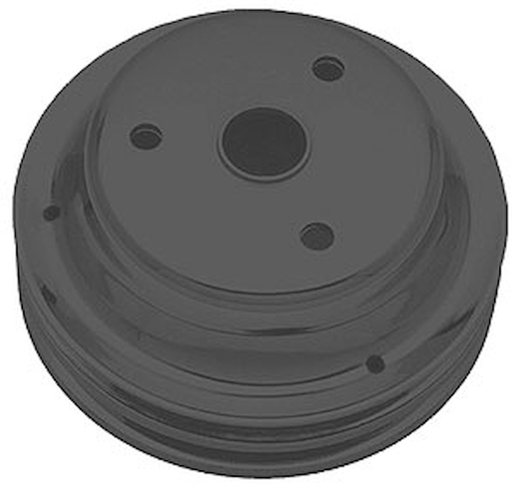 Trans Dapt 8607: Black Powder Coated Crankshaft Pulley 1969-85 Long Waterpump