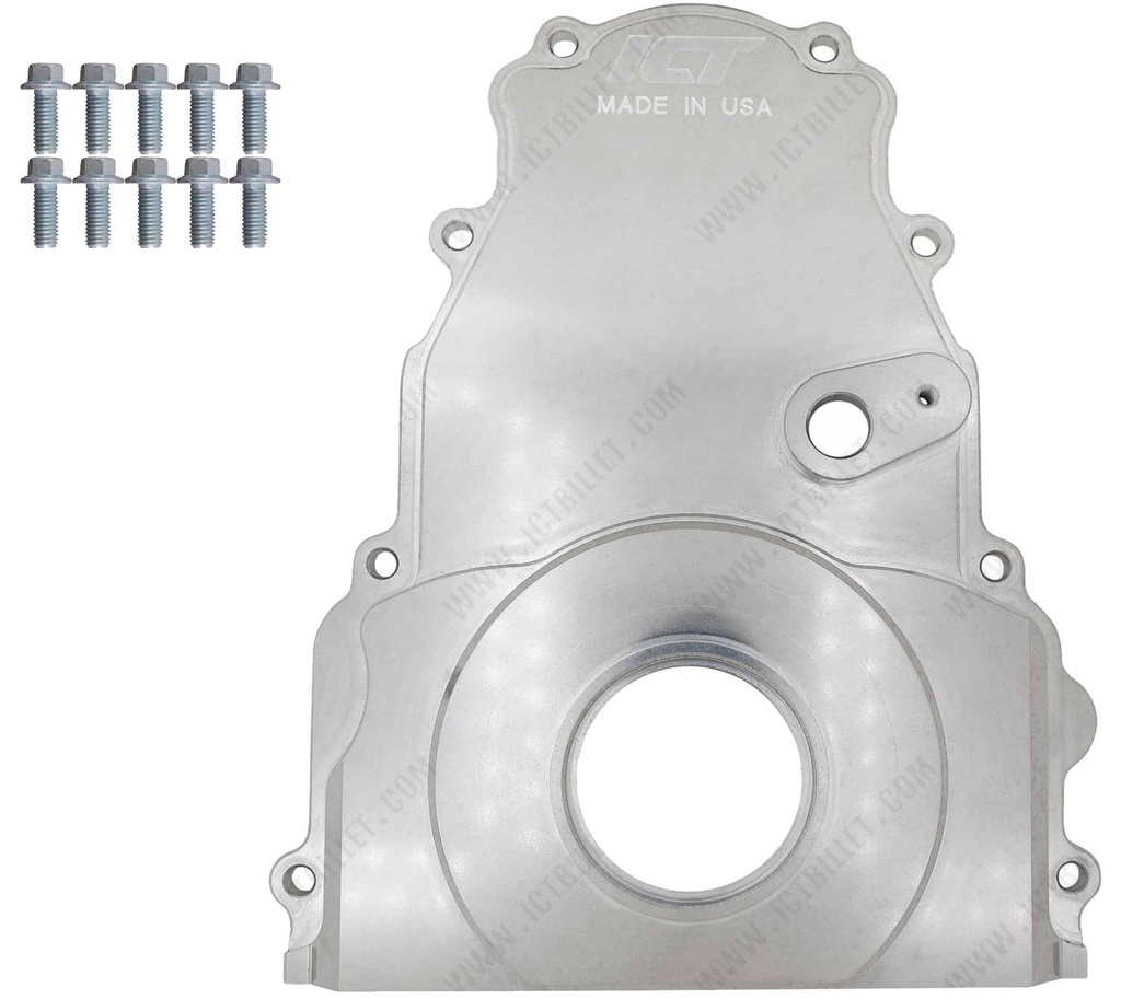 ICT Billet 551595-LS02: 551595-LS02 Billet Timing Chain Cover Fits GM Gen IV LS Engine
