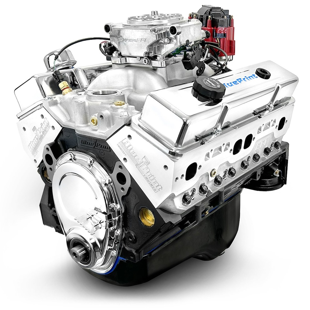 Blueprint Engines BP38318CTF1: BP38318CTF1 GM Compatible Small Block Chevy 383 ci. Base Dressed Fuel Injected Crate Engine [436 HP]