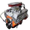 Blueprint Engines BP38318CTCV: BP38318CTCV GM Compatible Small Block Chevy Low Profile 383 ci. Base Dressed Carbureted Crate Engine [436 HP]