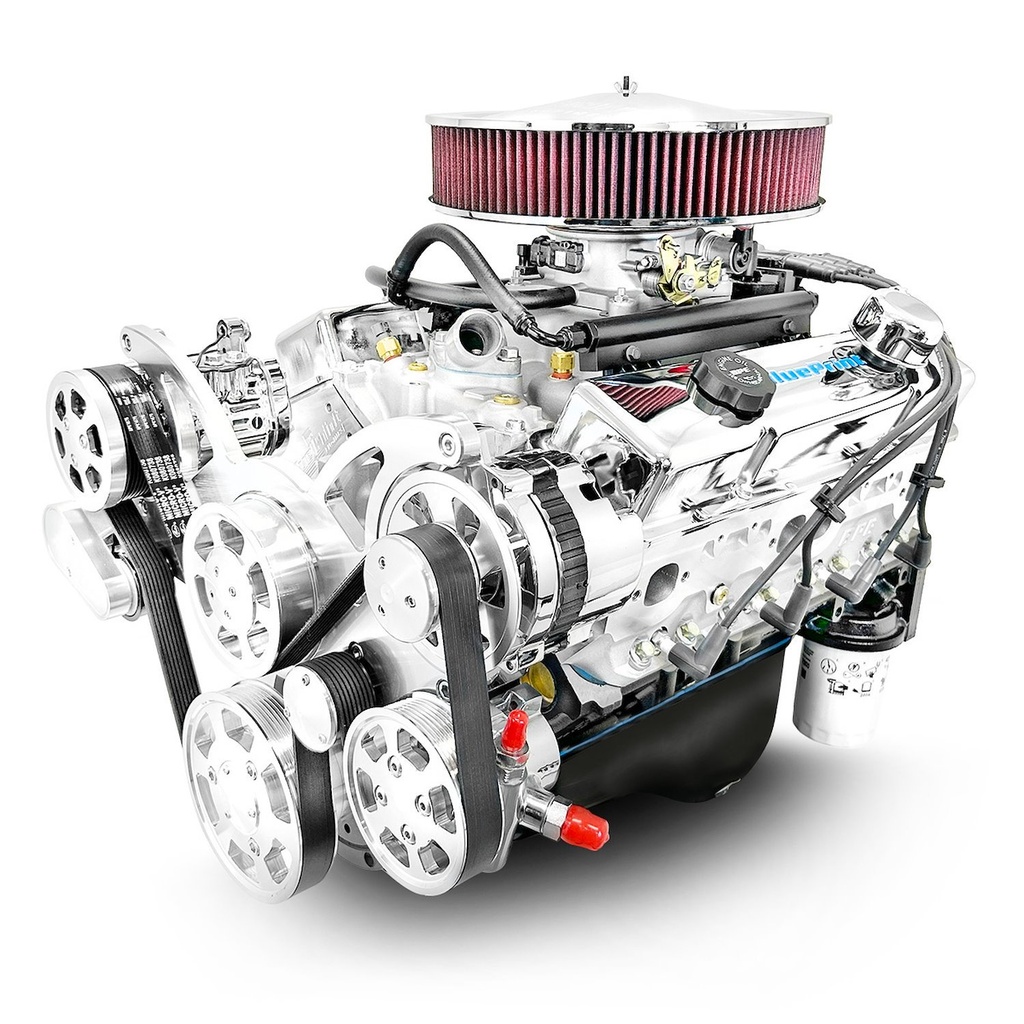 Blueprint Engines BP38318MPFIK: BP38318MPFIK GM Small Block Compatible 383 ci. Multi-Port Fuel Injected Crate Engine w/Polished Pulley Kit