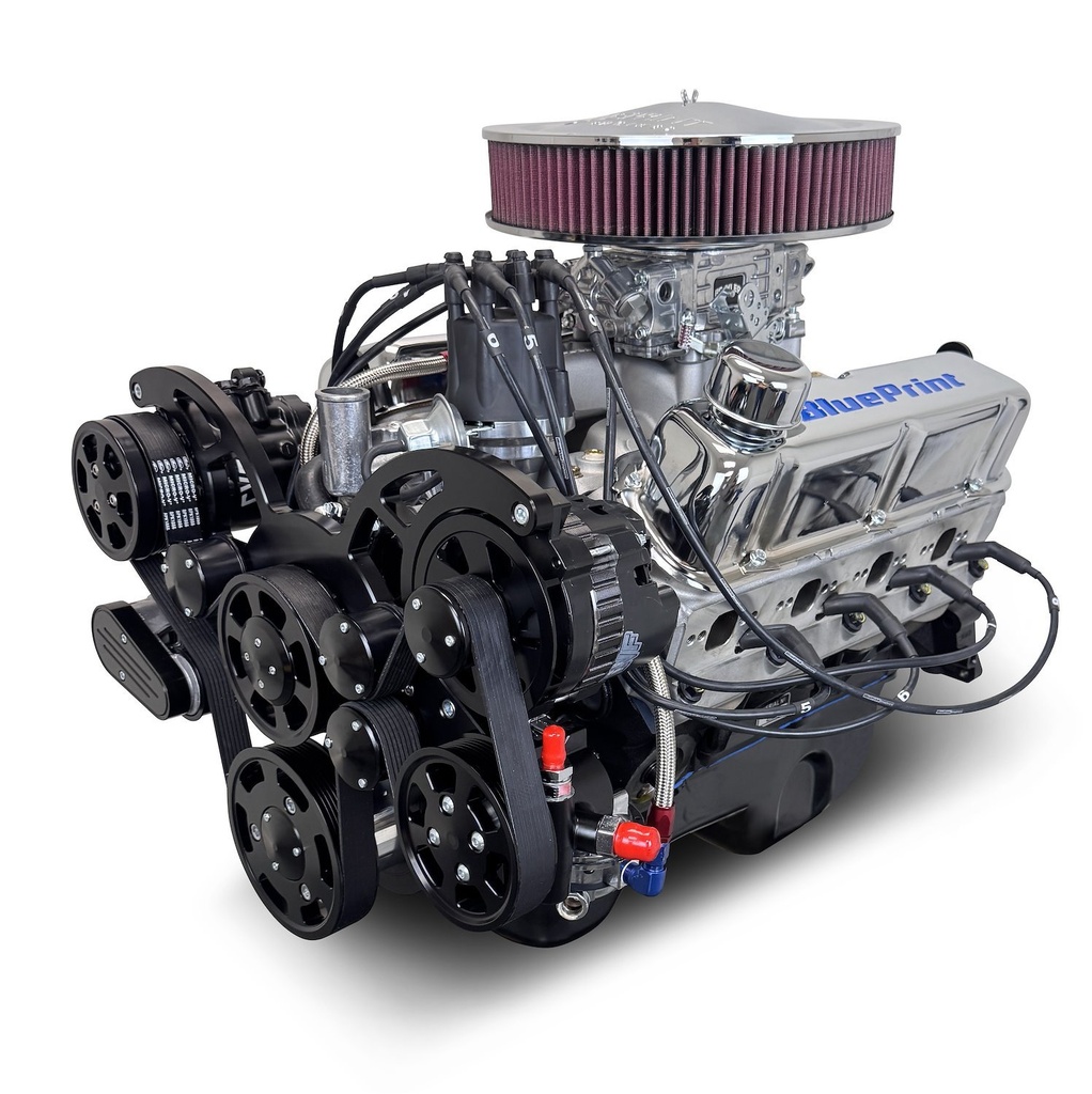 Blueprint Engines BP3479RCTCKB: BP3479RCTCKB Ford Small Block Compatible 347 ci. Crate Engine w/Black Pulley Kit [Dual/Rear Sump]