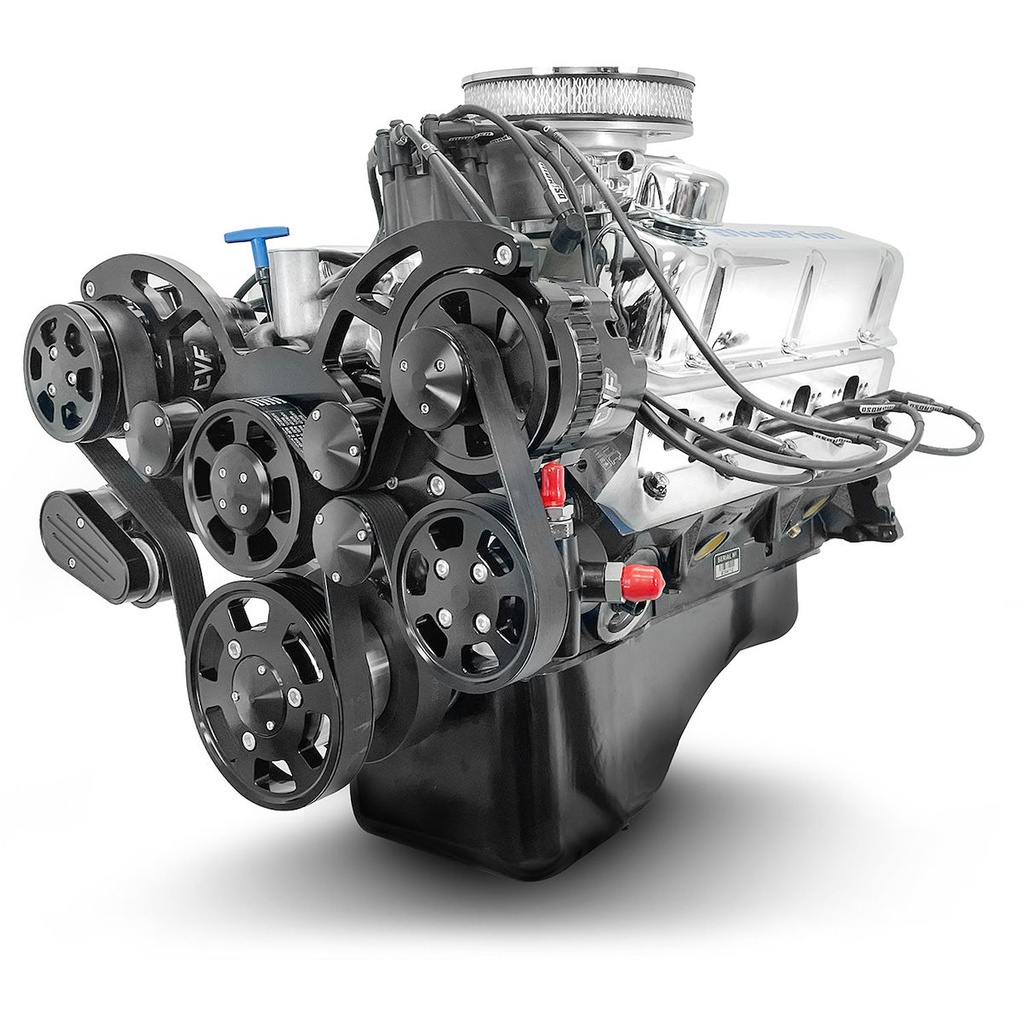 Blueprint Engines BP3479CTFKB: BP3479RCTFK Ford Small Block Compatible 347 ci. Crate Engine w/Polished Pulley Kit [Dual/Rear Sump]