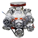 Blueprint Engines BP38318CTCKV: BP38318CTCKV GM Compatible Small Block Chevy Low Profile 383 ci. Deluxe Dressed Carbureted Engine w/Polished Pulley Kit [436 HP]