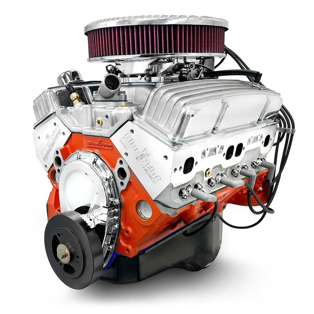 Blueprint Engines BP38318CTFV: BP38318CTFV GM Compatible Small Block Chevy 383 ci. Low Profile Base Dressed Fuel Injected Crate Engine [390 HP]
