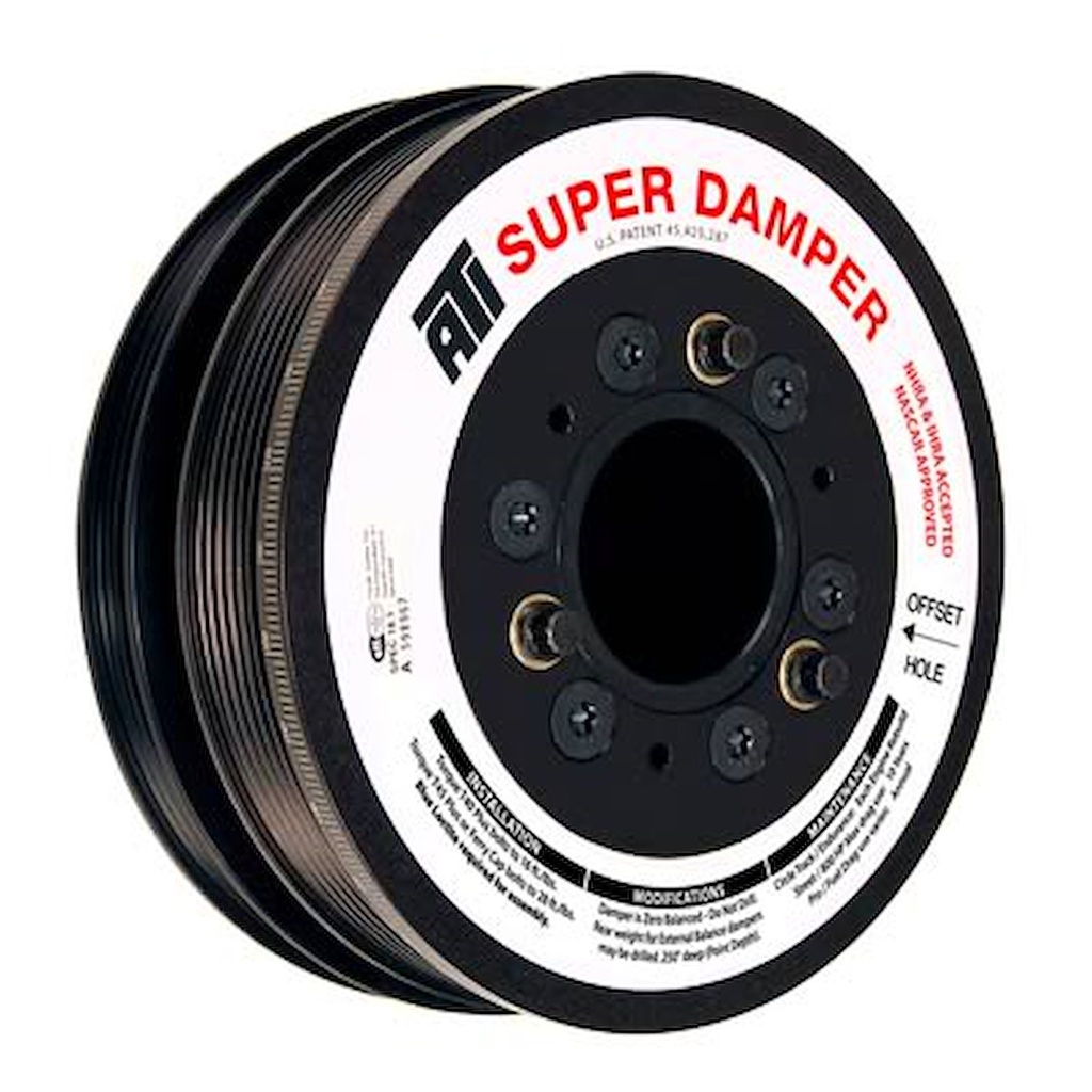 ATI 918628: 918628 Super Damper Serpentine Series Harmonic Balancer for 1999-2019 GM Gen III/IV LS Engines w/AC [7.480 in. O.D.]